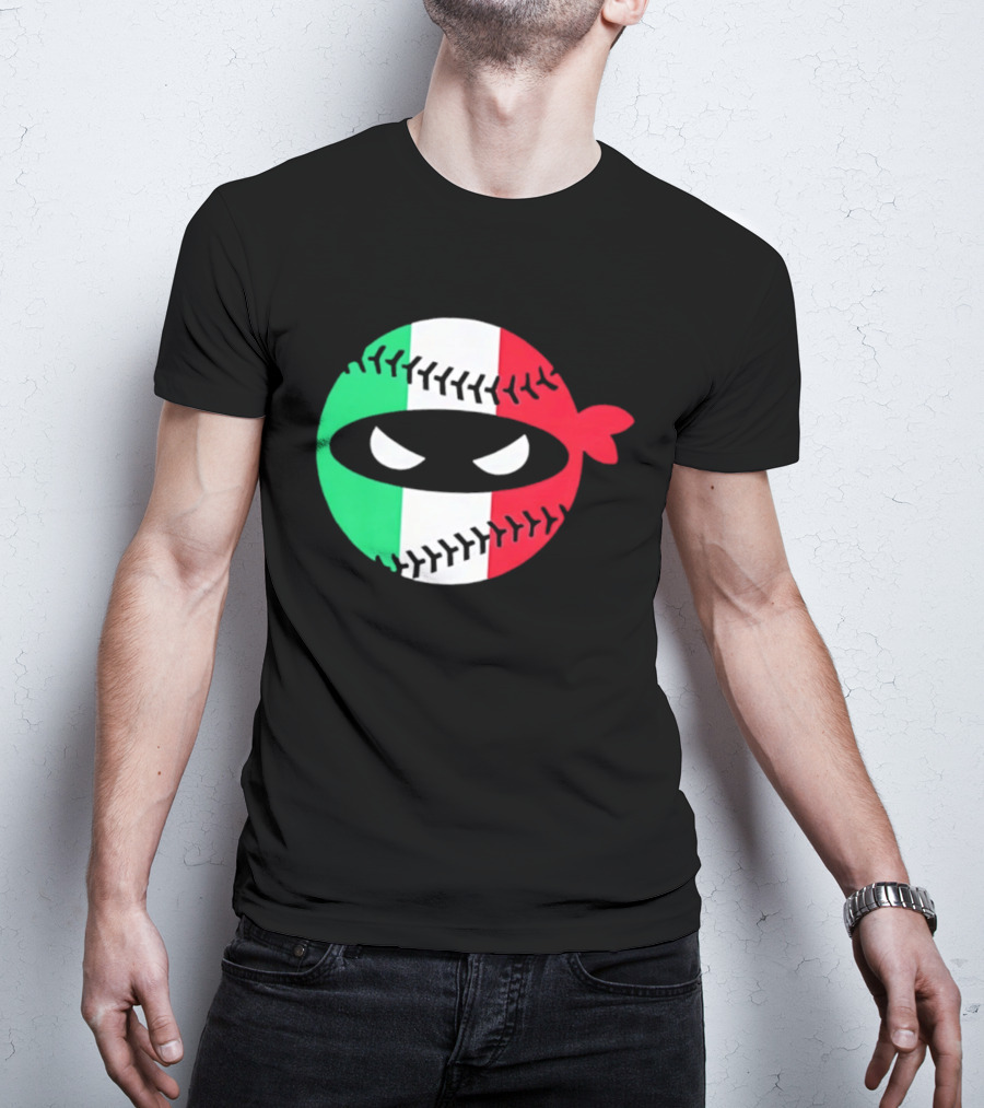 Pitching Ninja Italy Baseball Italian Flag Sports Fan Элита T-Shirt
