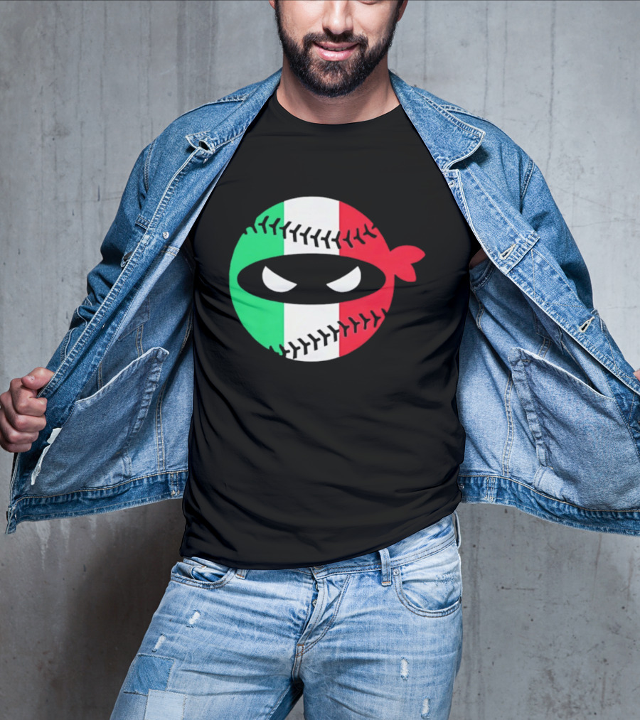 Pitching Ninja Italy Baseball Italian Flag Sports Fan Элита T-Shirt