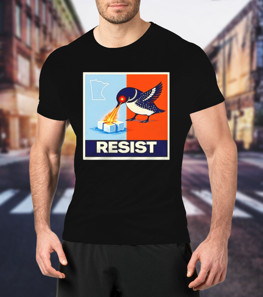 Resist Minnesota Loon Melting ICE Protest T-Shirt