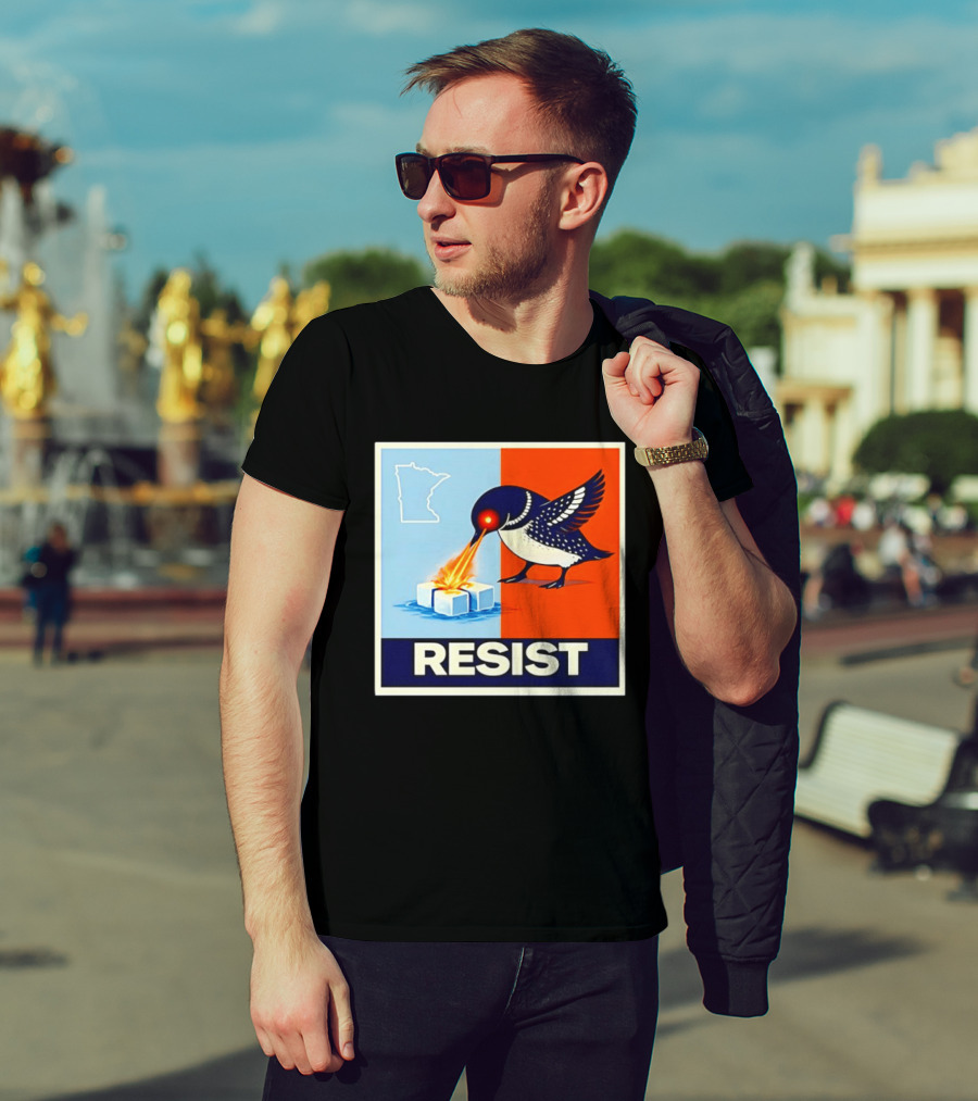 Resist Minnesota Loon Melting ICE Protest T-Shirt