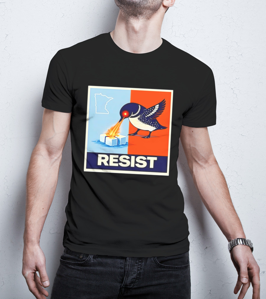 Resist Minnesota Loon Melting ICE Protest T-Shirt