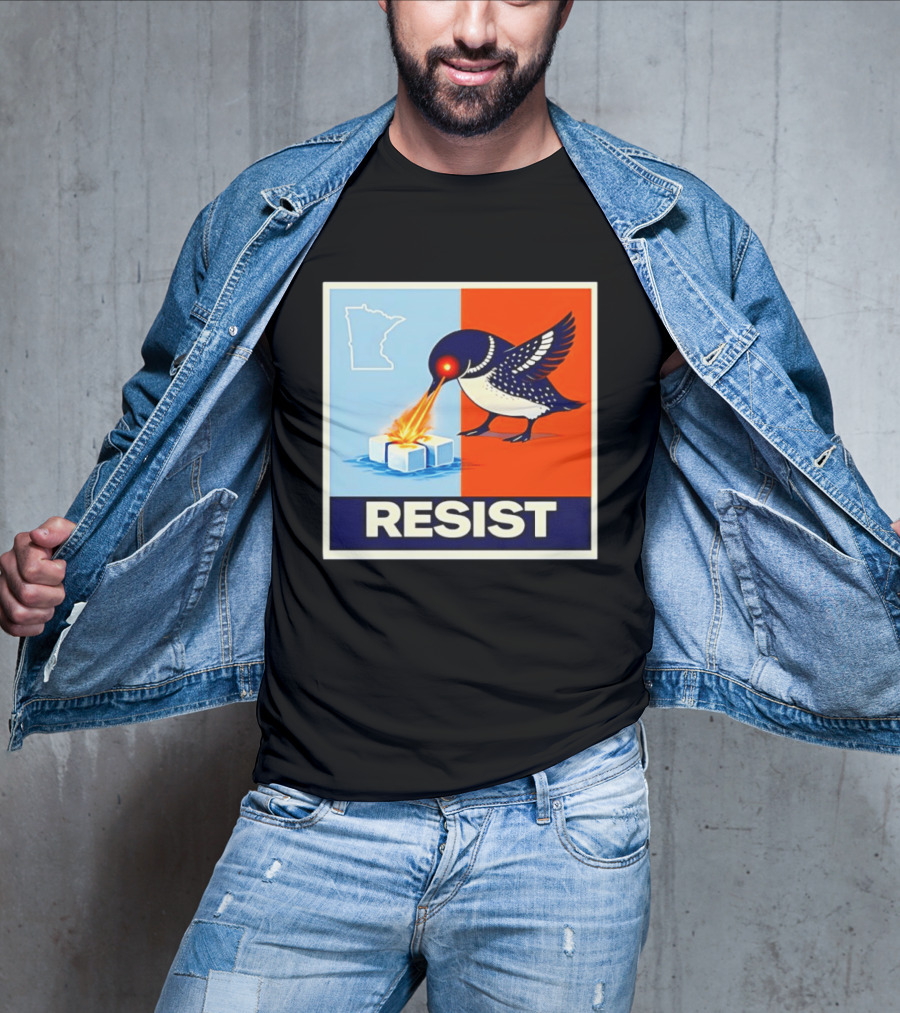 Resist Minnesota Loon Melting ICE Protest T-Shirt