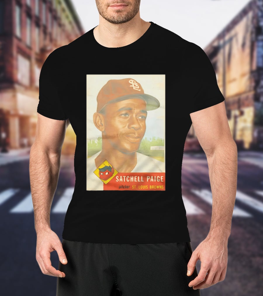 Satchell Paige 1953 Topps St. Louis Browns Pitcher Baseball Card T-Shirt