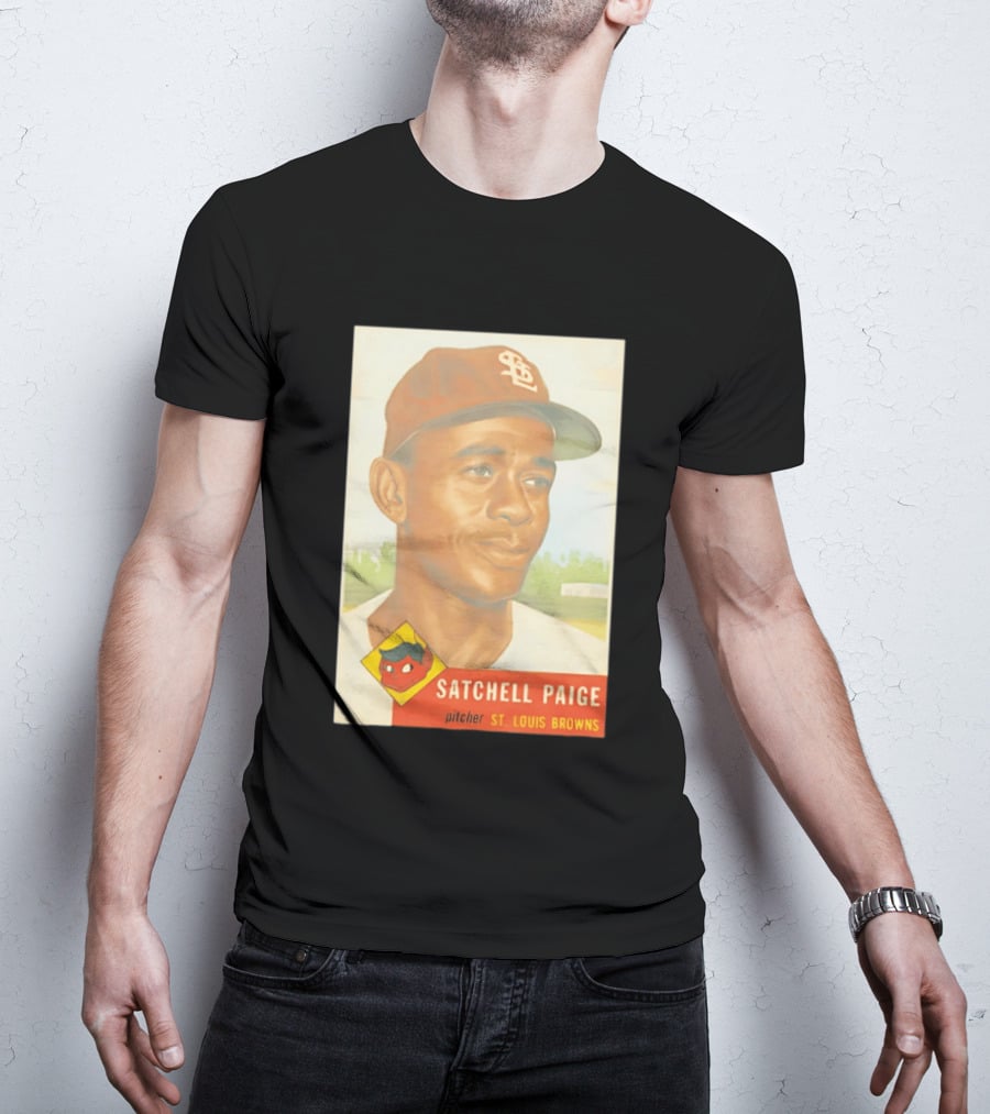 Satchell Paige 1953 Topps St. Louis Browns Pitcher Baseball Card T-Shirt