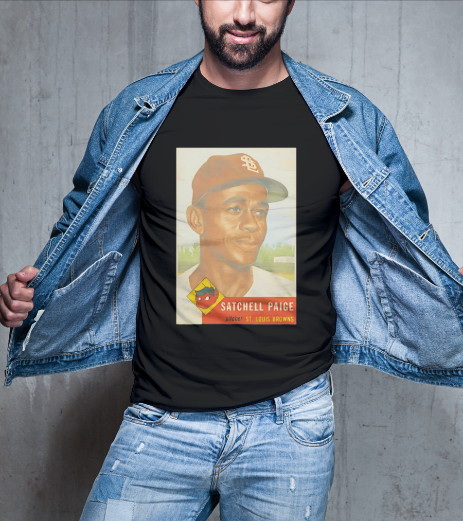Satchell Paige 1953 Topps St. Louis Browns Pitcher Baseball Card T-Shirt