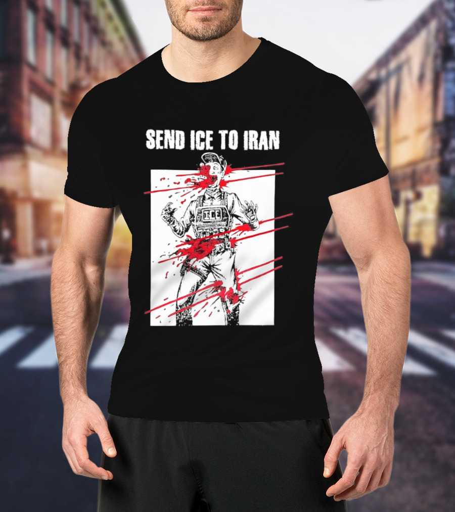 Send ICE To Iran Abolish ICE Caricature Political Message T-Shirt