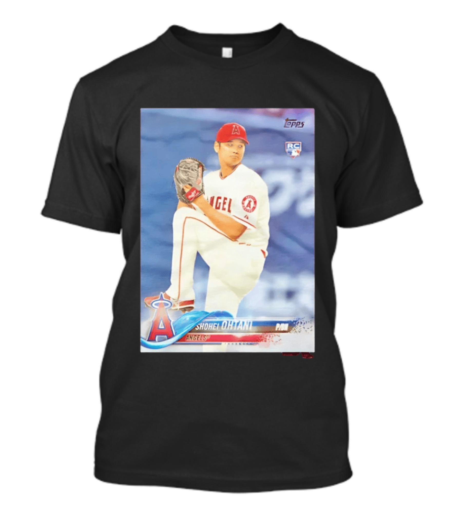 Shohei Ohtani Angels 2018 Topps Baseball Card RC Rookie PDI T-Shirt