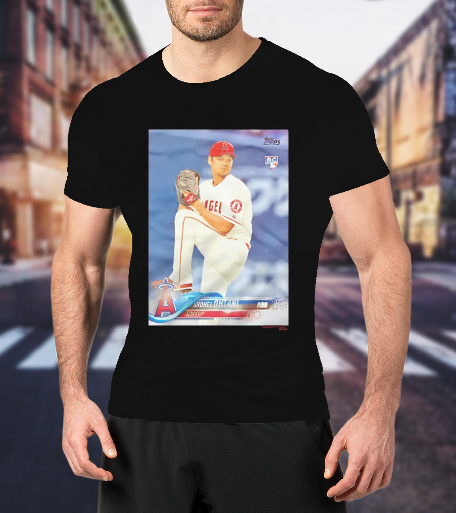 Shohei Ohtani Angels 2018 Topps Baseball Card RC Rookie PDI T-Shirt