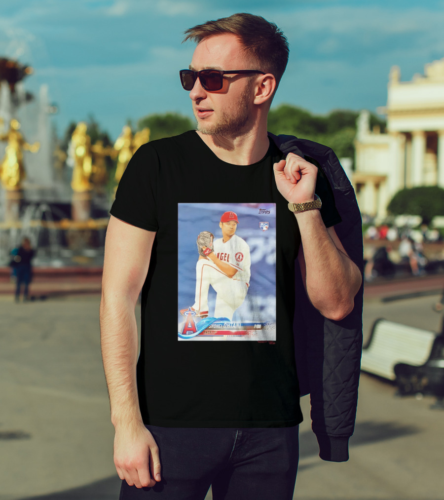 Shohei Ohtani Angels 2018 Topps Baseball Card RC Rookie PDI T-Shirt