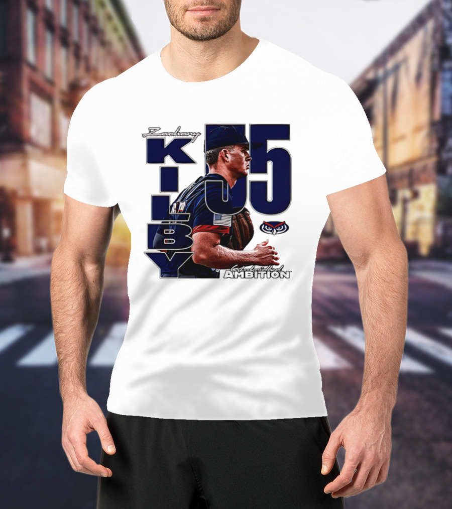 Zach Kilby 55 Baseball Ambition FAU Owls T-Shirt