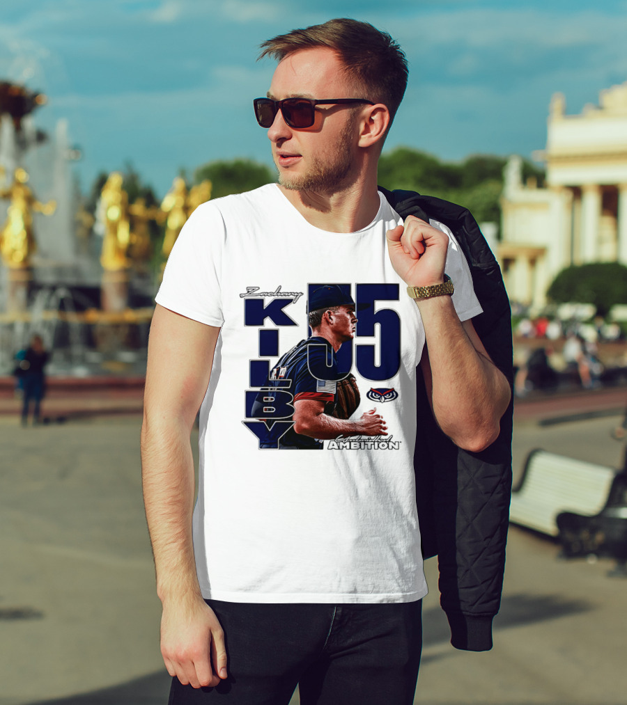 Zach Kilby 55 Baseball Ambition FAU Owls T-Shirt