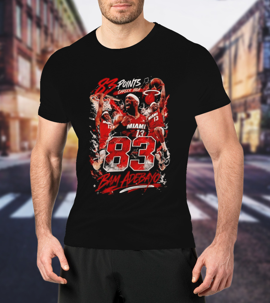 Bam Adebayo Miami 83 Points Career High Player Collage T-Shirt