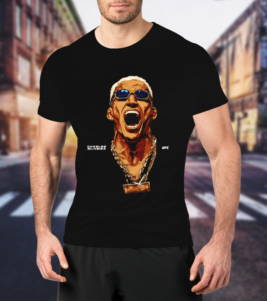 Charles Oliveira UFC Sunglasses Champion Scream T-Shirt