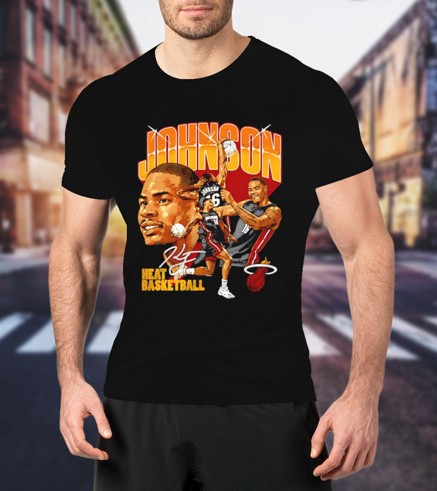 Johnson Miami Heat Basketball Player Collage T-Shirt