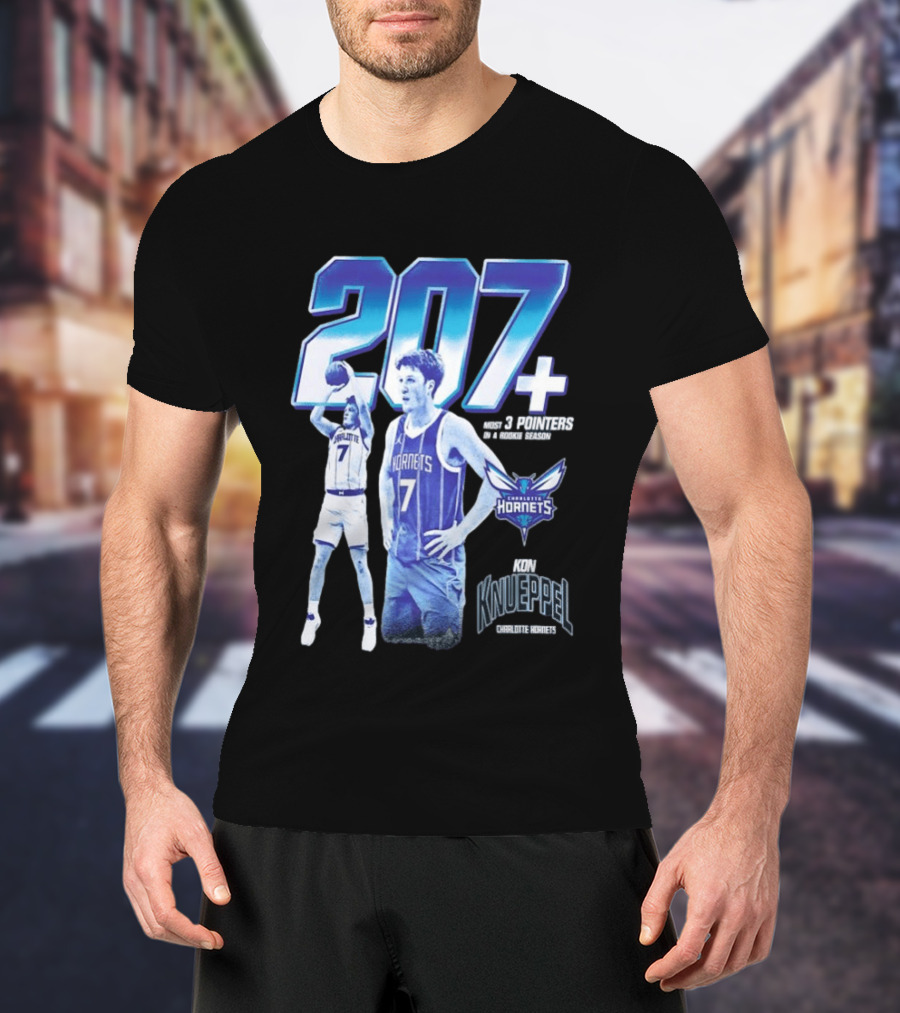 207+ Most 3 Pointers In NBA Rookie Season Kon Knueppel Charlotte Hornets T-Shirt