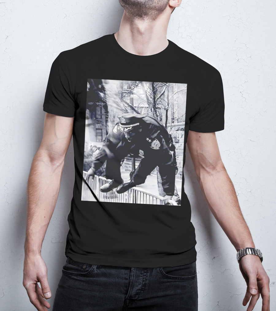 Chief Aaron Edwards American Hero Police Officer Jumping Fence T-Shirt