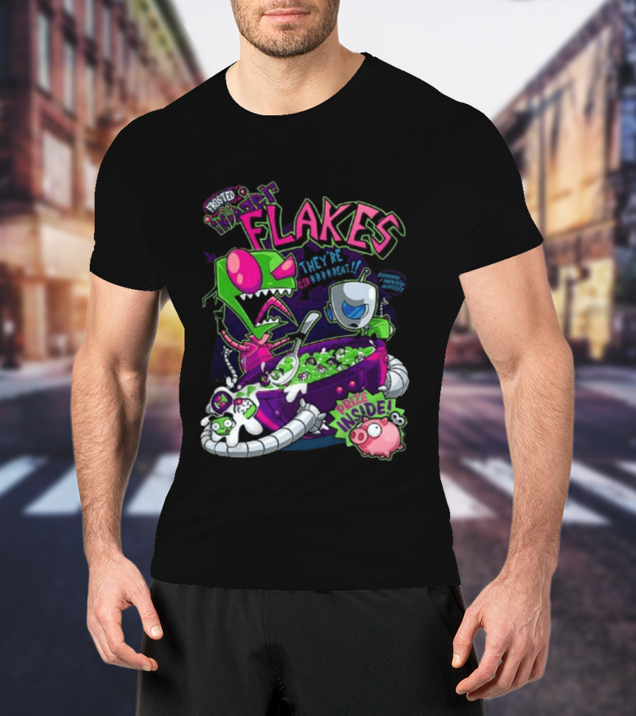 Frosted Invader Zim Flakes They're Irresistible With Prize Inside Piggy T-Shirt