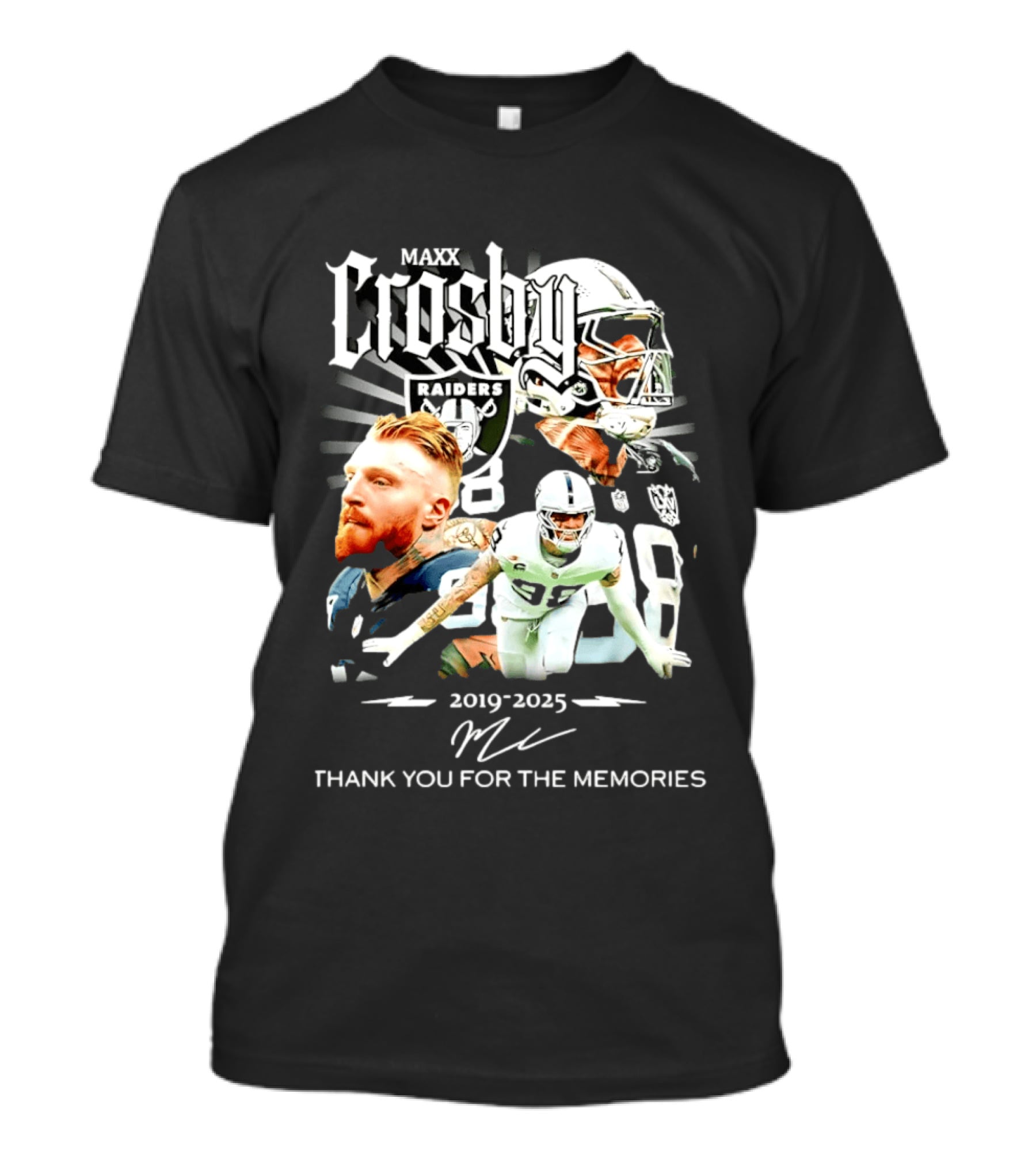 Maxx Crosby Raiders 2019 2025 Thank You For The Memories T-Shirt