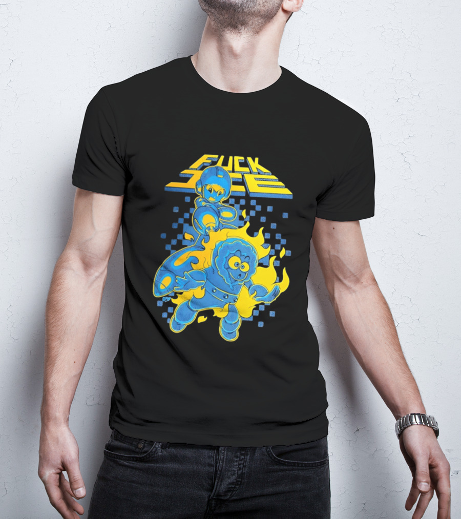 Mega Man Fuck Ice Bold Cartoon T-Shirt