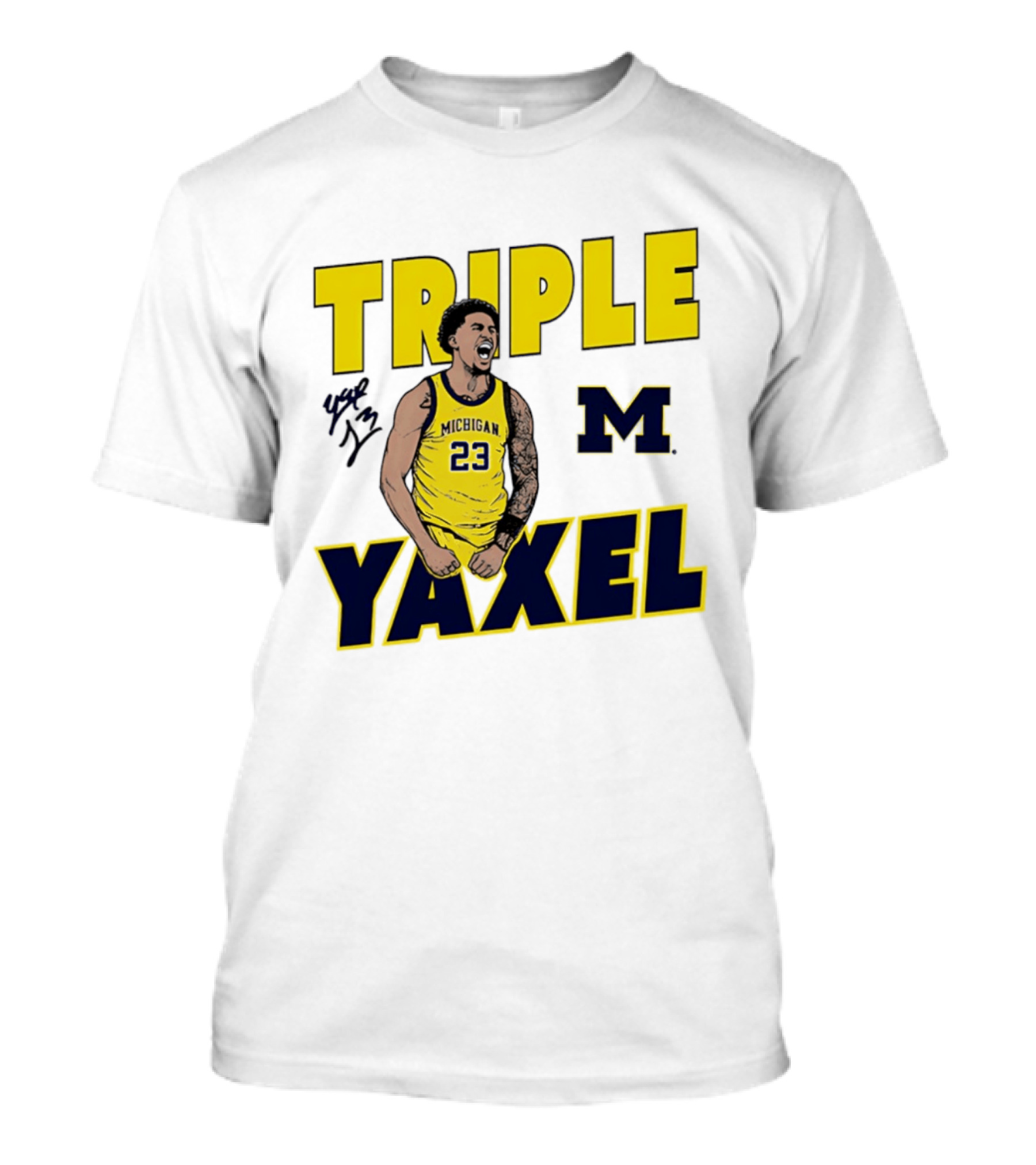 Michigan Wolverines Triple Yaxel Basketball Number 23 T-Shirt