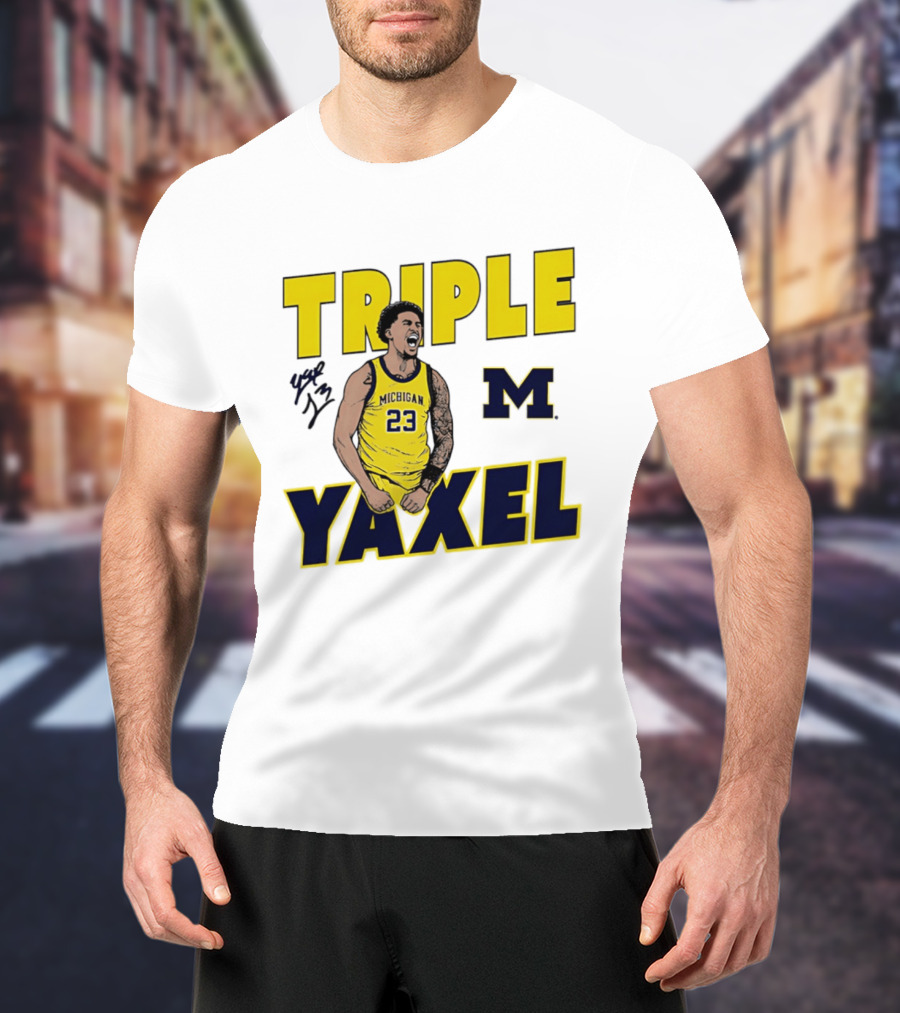 Michigan Wolverines Triple Yaxel Basketball Number 23 T-Shirt