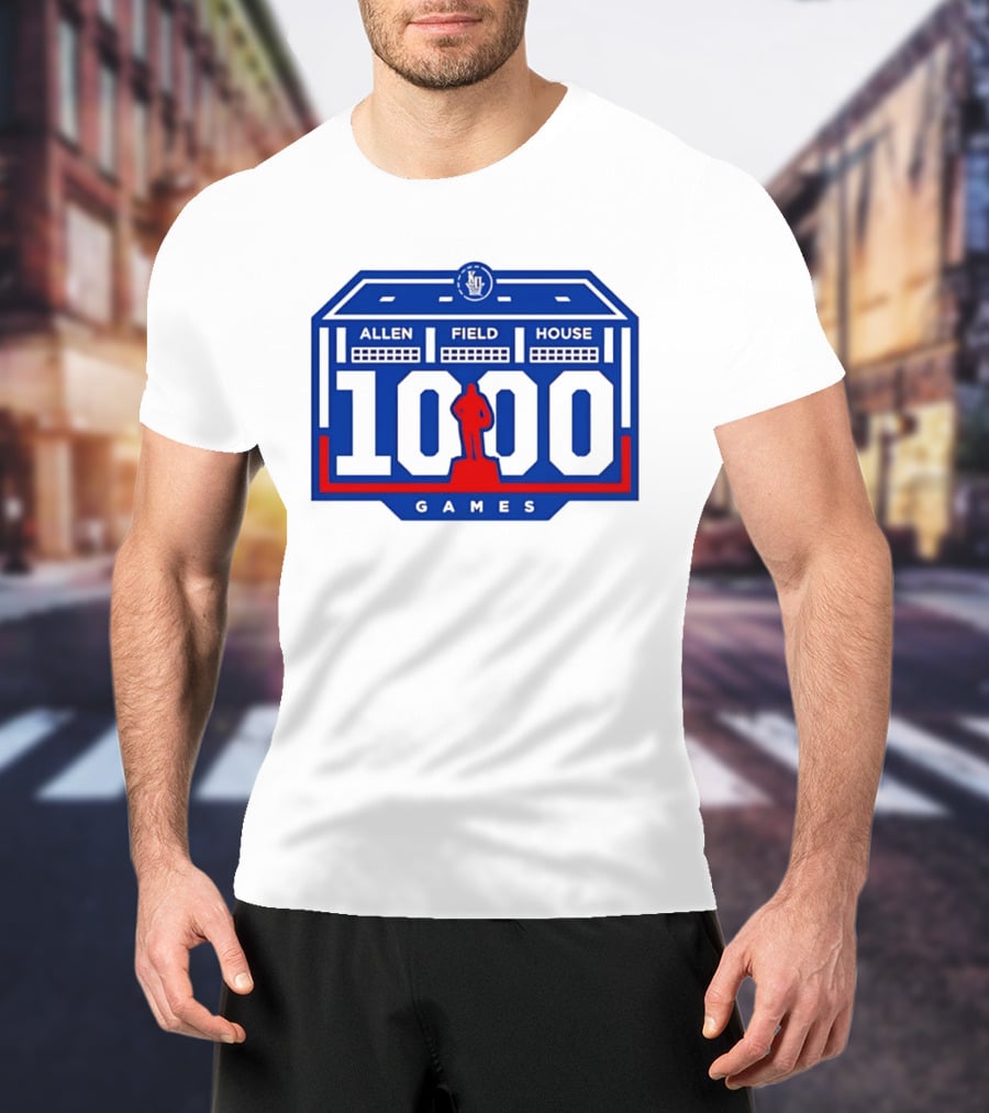 Kansas Jayhawks Allen Fieldhouse 1000 Games Celebration T-Shirt