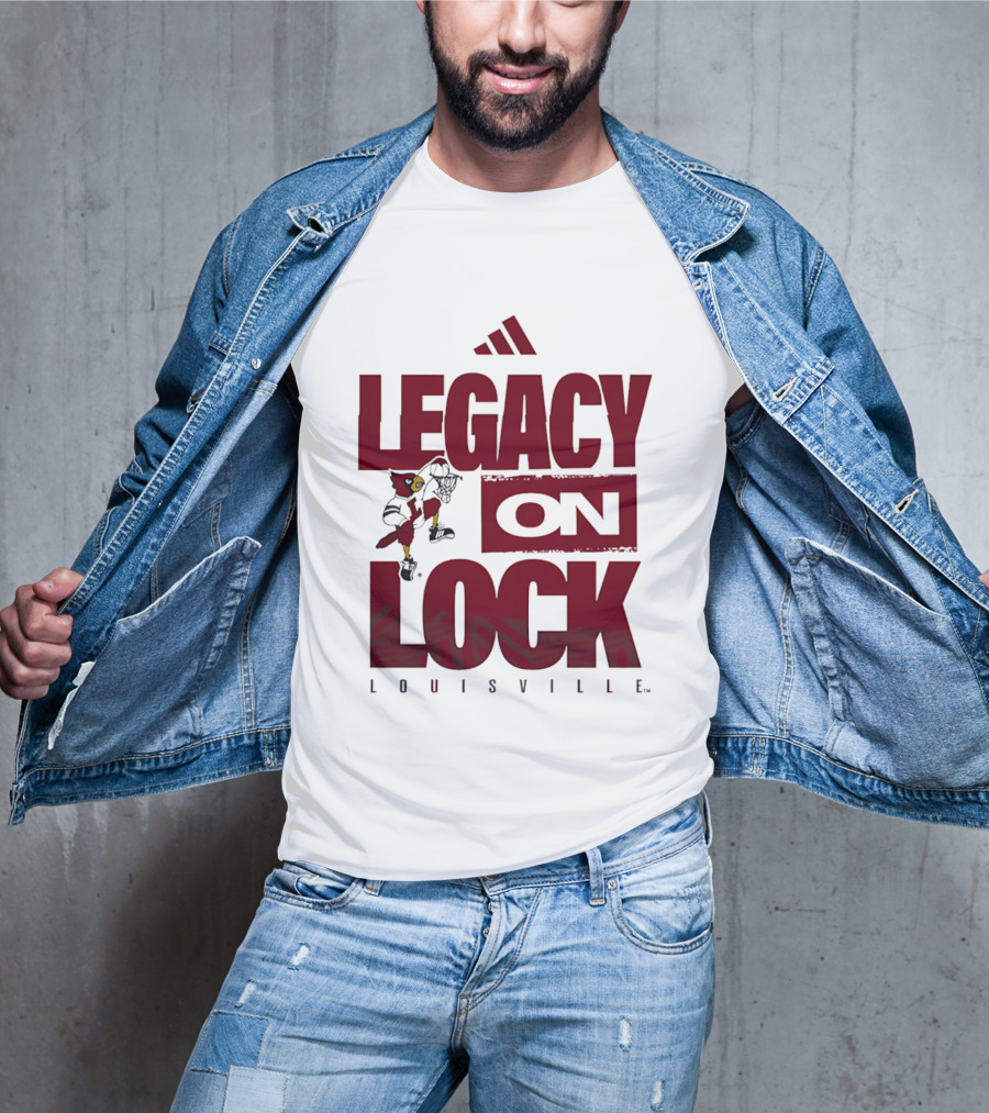 Louisville Cardinals Legacy On Lock Adidas Basketball T-Shirt