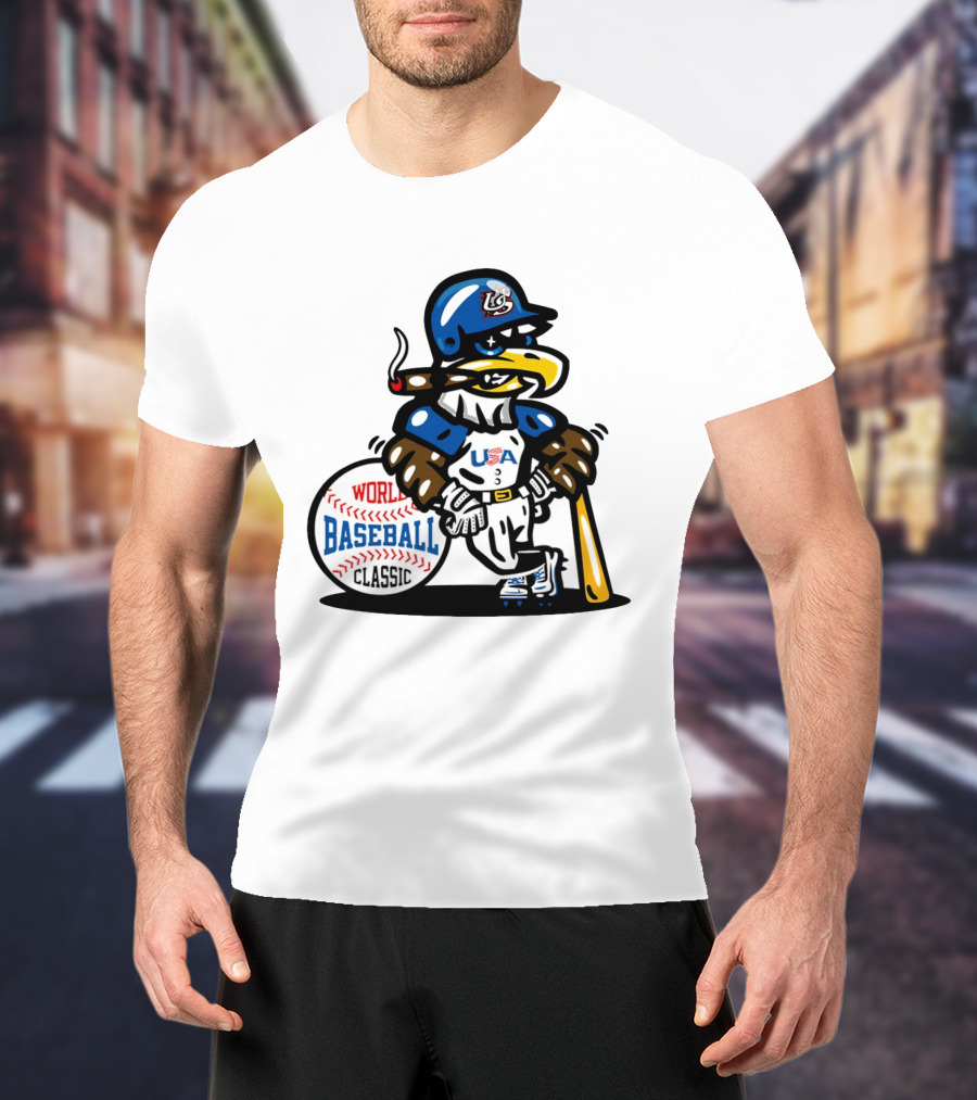 USA Baseball Eagle Mascot World Baseball T-Shirt