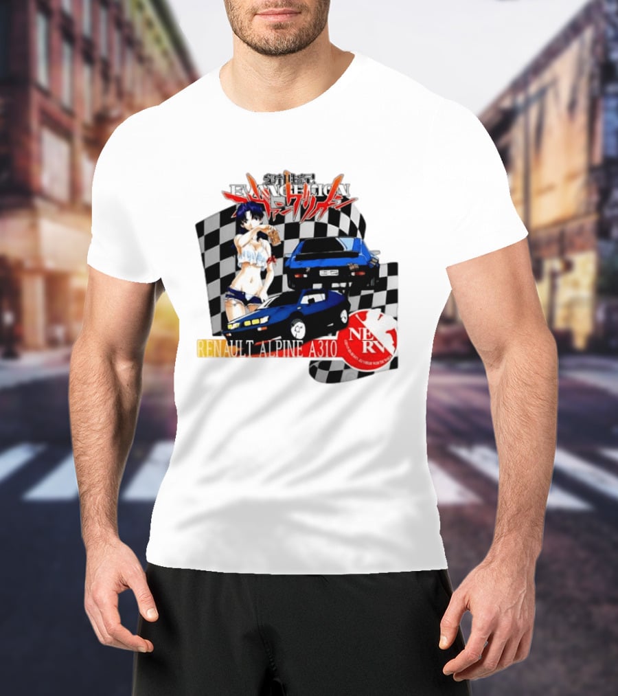 Neon Genesis Evangelion NERV Renault Alpine A310 Racing Anime T-Shirt