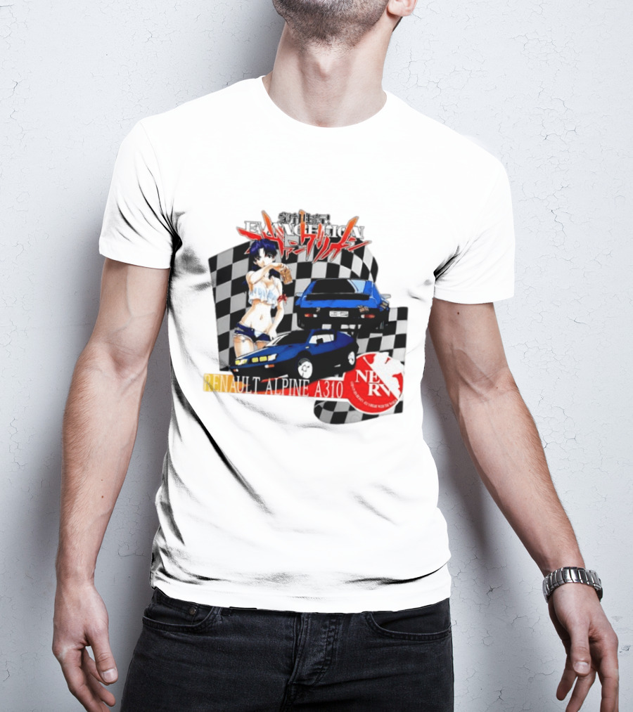Neon Genesis Evangelion NERV Renault Alpine A310 Racing Anime T-Shirt