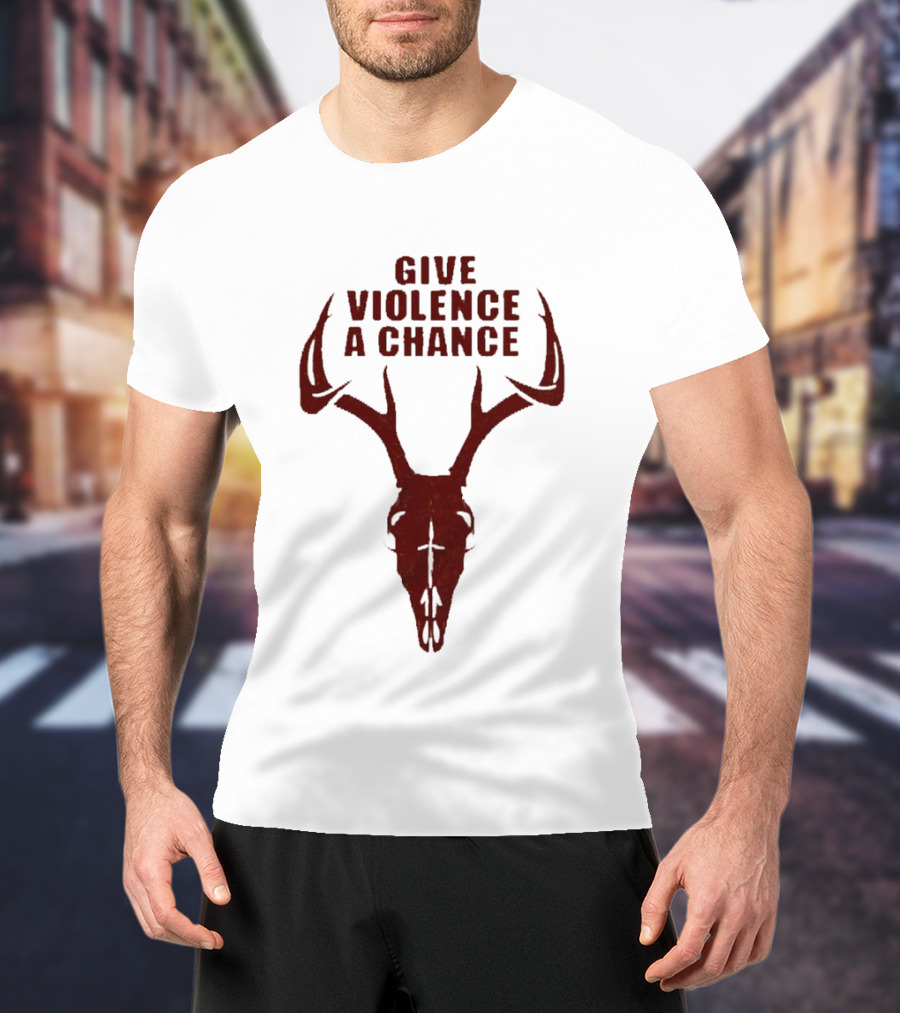 Give Violence A Chance 2026 Antler Skull T-Shirt