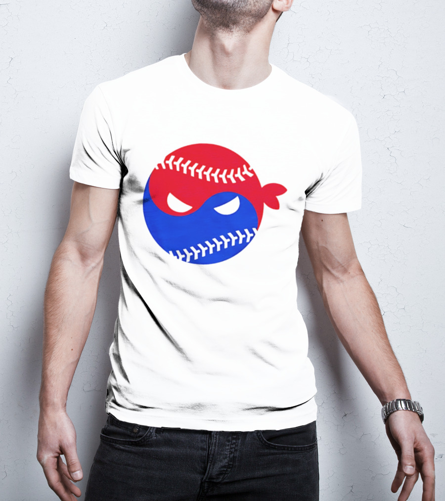 Pitching Ninja South Korea Baseball Yin Yang T-Shirt