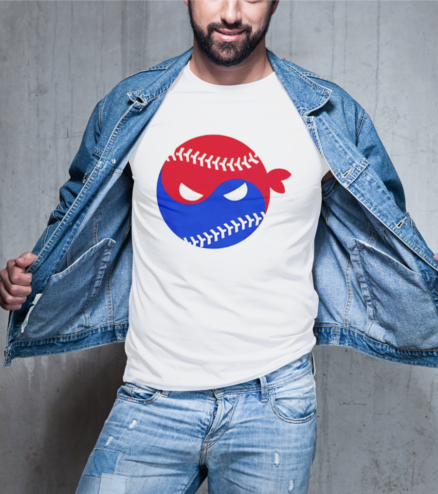 Pitching Ninja South Korea Baseball Yin Yang T-Shirt