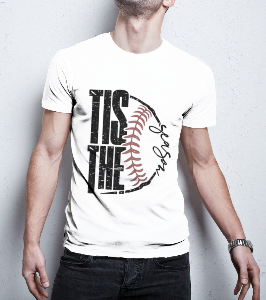 Tis The Season Baseball Stitch Spiral T-Shirt
