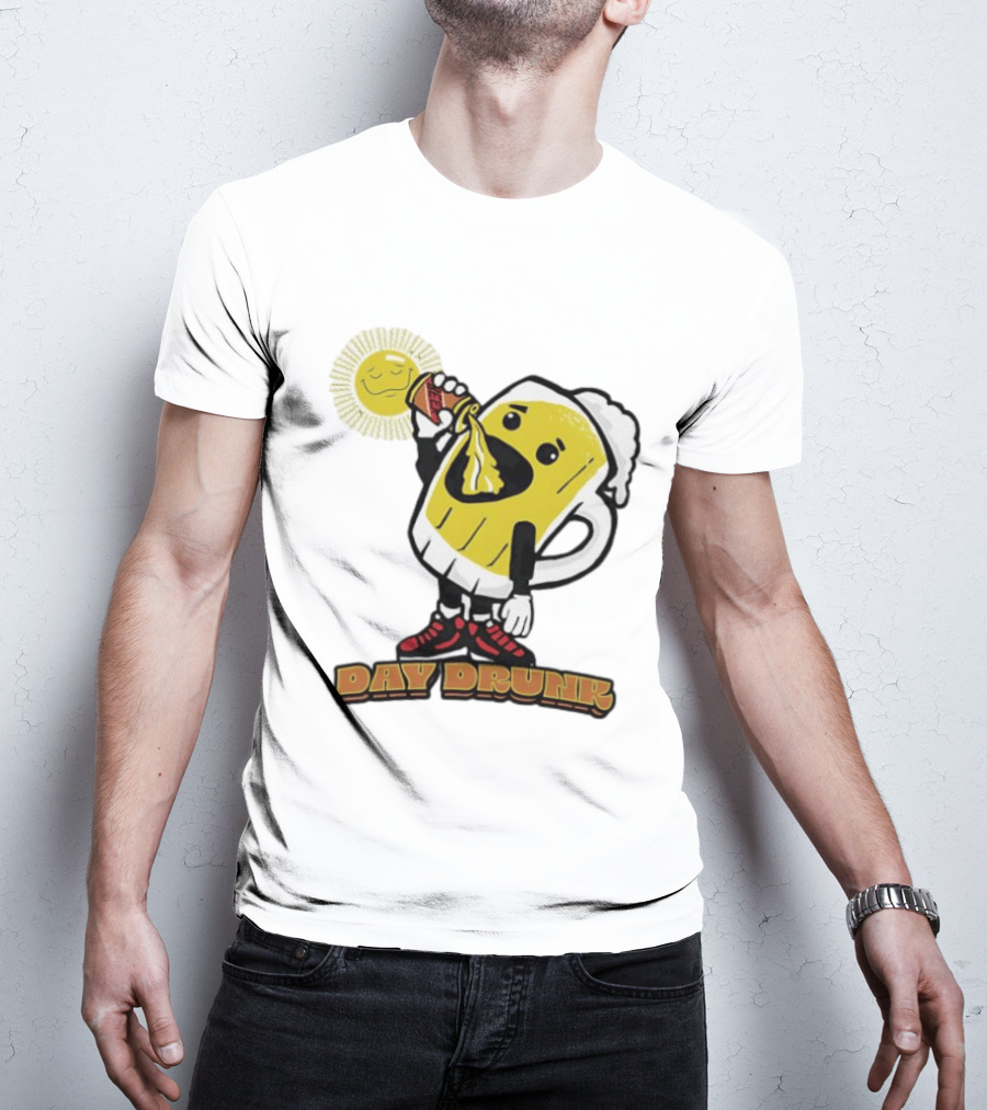 Day Drunk Beer With Sun And Sneakers St. Patrick's Day Celebration T-Shirt