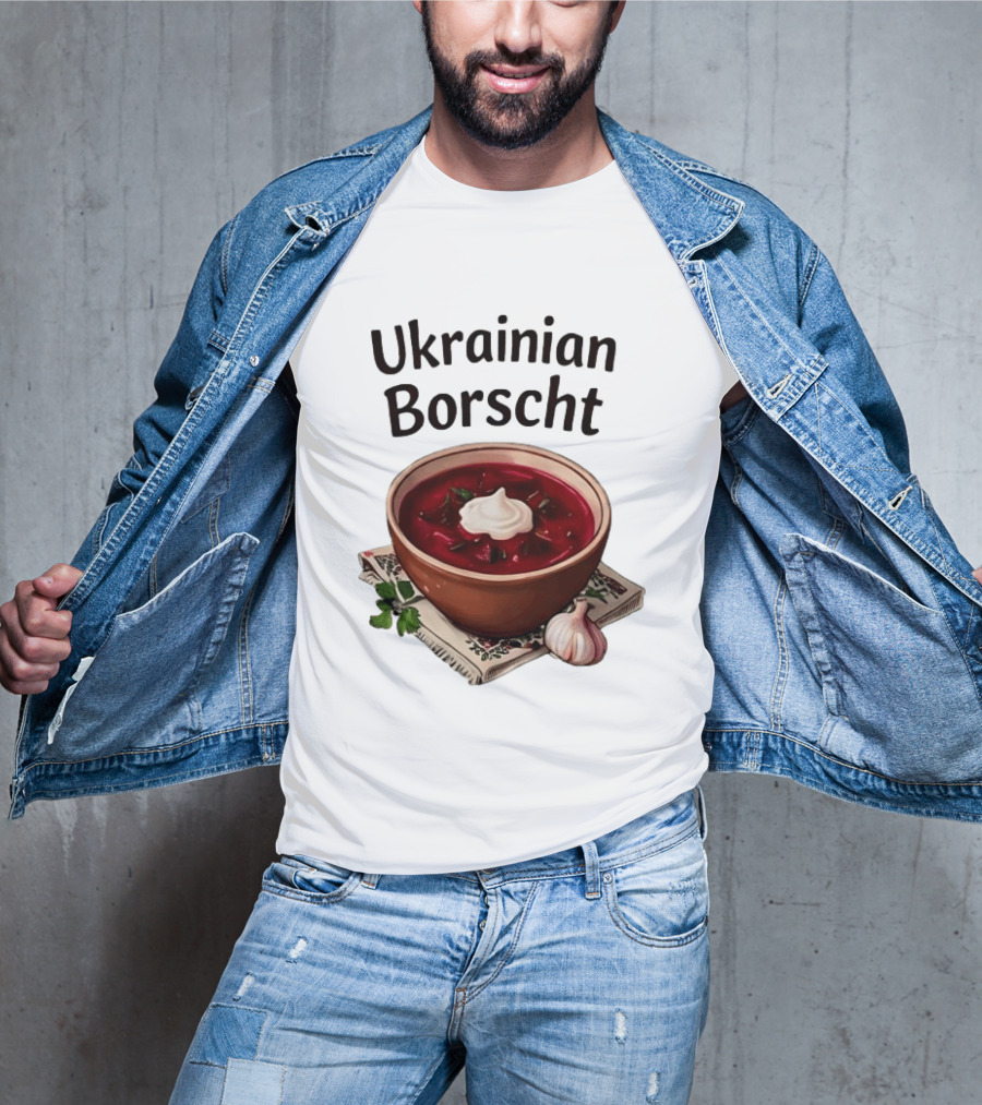 Ukrainian Borscht Soup Bowl With Garlic And Parsley T-Shirt
