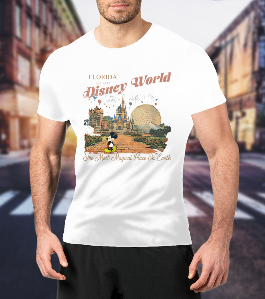 Florida Disney World Est 1971 The Most Magical Place On Earth Mickey Mouse Castle Spaceship Earth T-Shirt