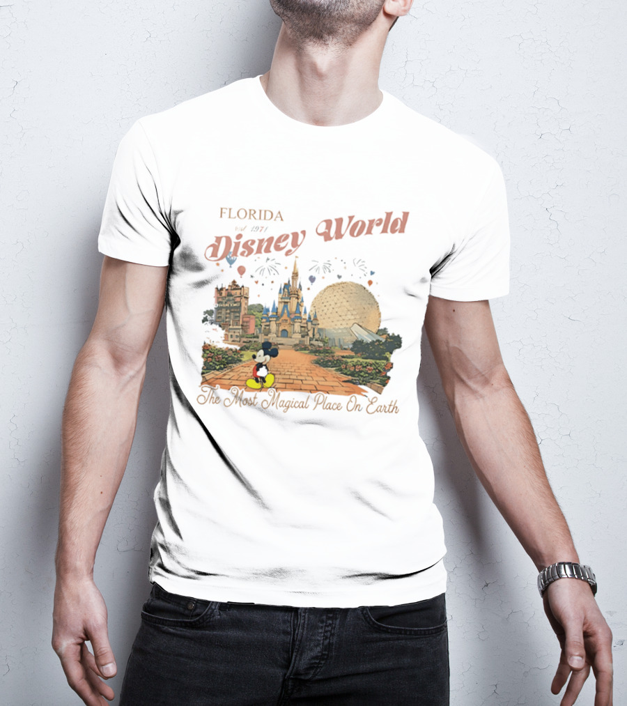 Florida Disney World Est 1971 The Most Magical Place On Earth Mickey Mouse Castle Spaceship Earth T-Shirt