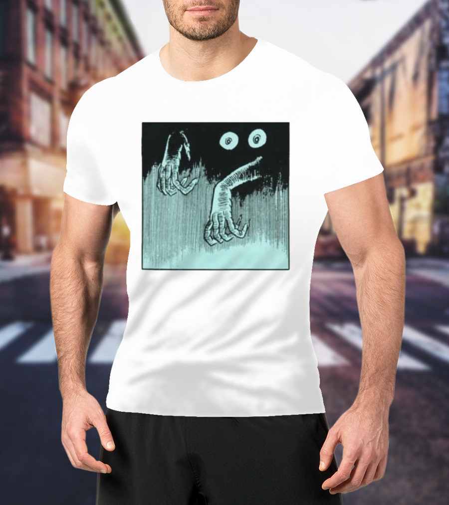 Creepy Eyes And Clawed Hands Emerging From Darkness T-Shirt