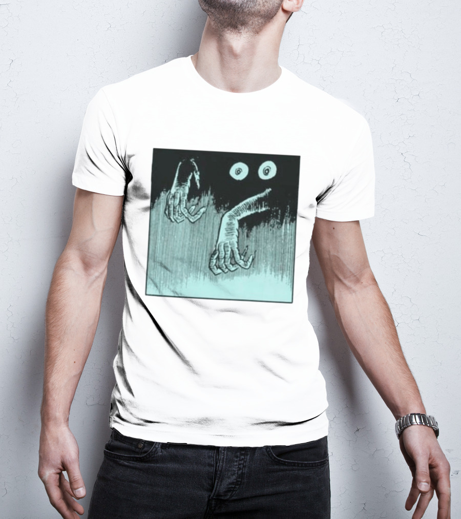 Creepy Eyes And Clawed Hands Emerging From Darkness T-Shirt