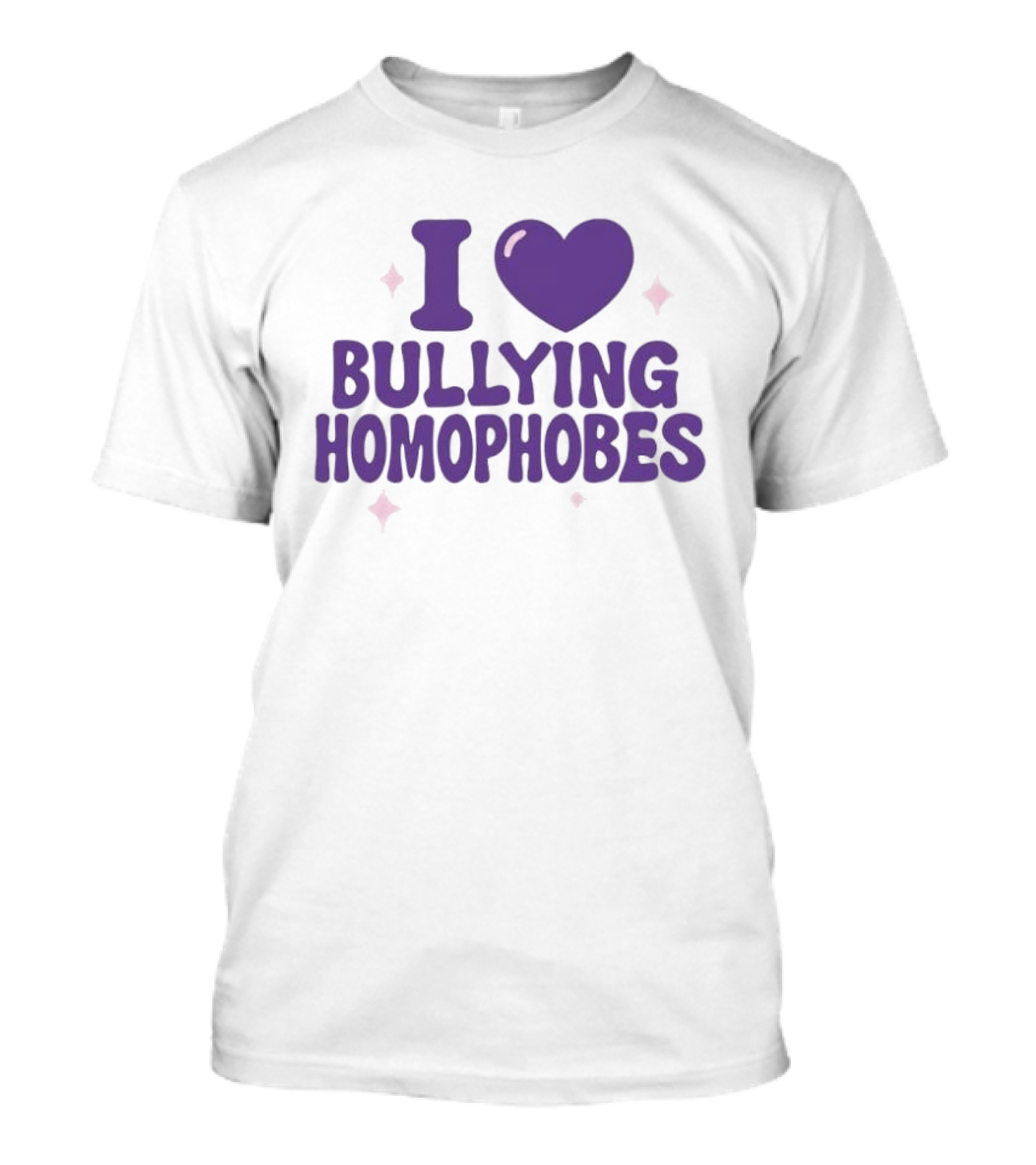 I Love Bullying Homophobes Heart Design With Sparkles T-Shirt