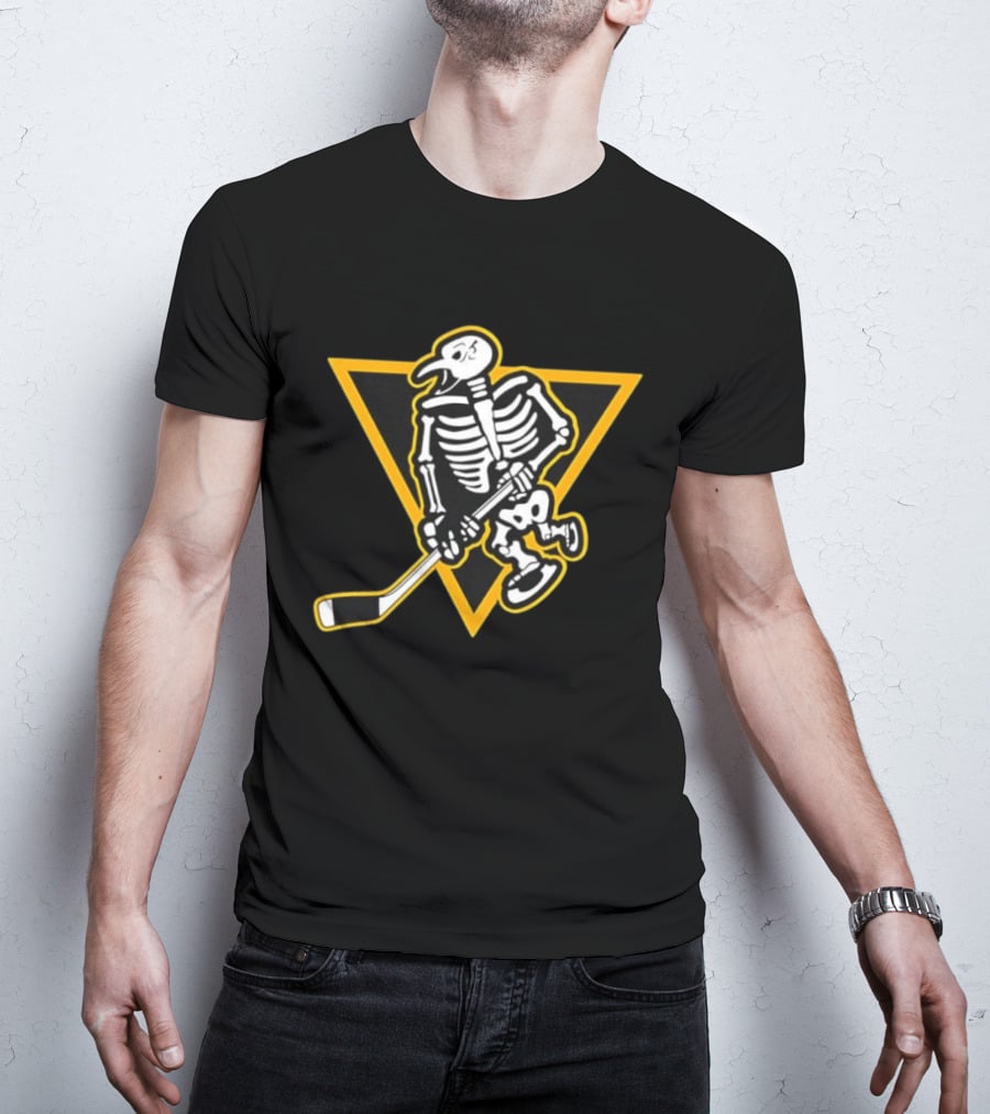 Pittsburgh Penguins Skeleton Hockey NHL Skull T-Shirt