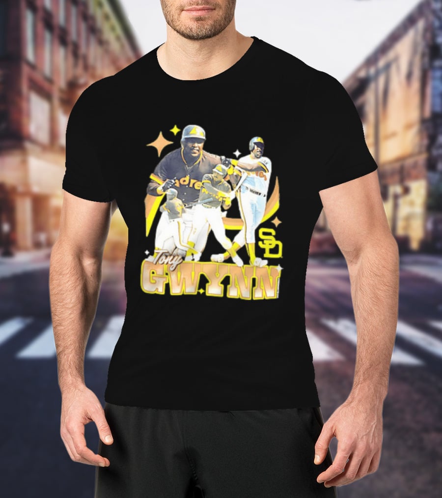 San Diego Padres Tony Gwynn Baseball Legend Collage T-Shirt