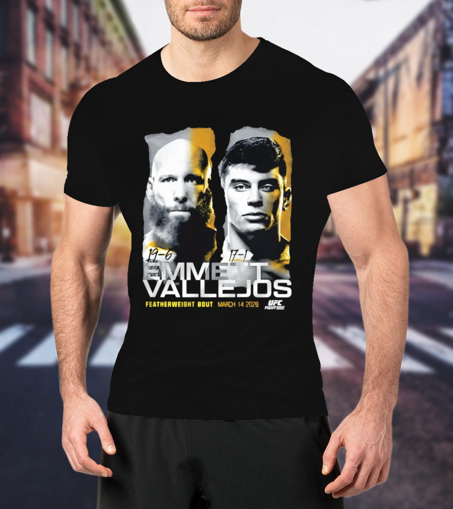 UFC Fight Night Emmett Vallejos Featherweight Bout March 2026 T-Shirt