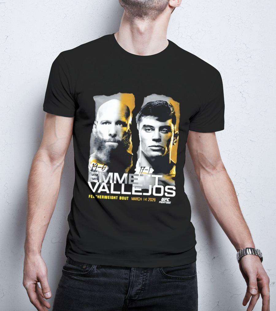 UFC Fight Night Emmett Vallejos Featherweight Bout March 2026 T-Shirt