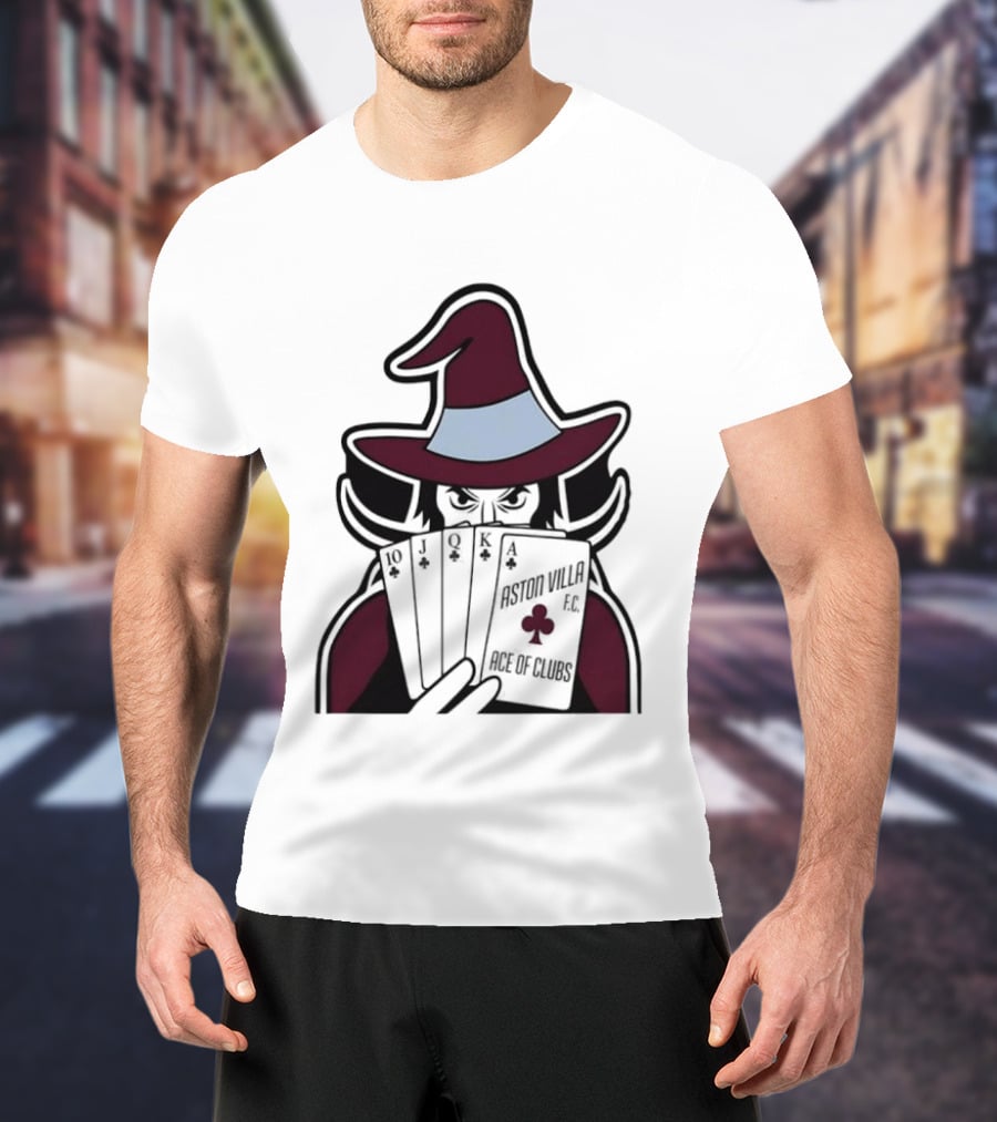 Aston Villa FC Ace Of Clubs Witch Playing Cards T-Shirt