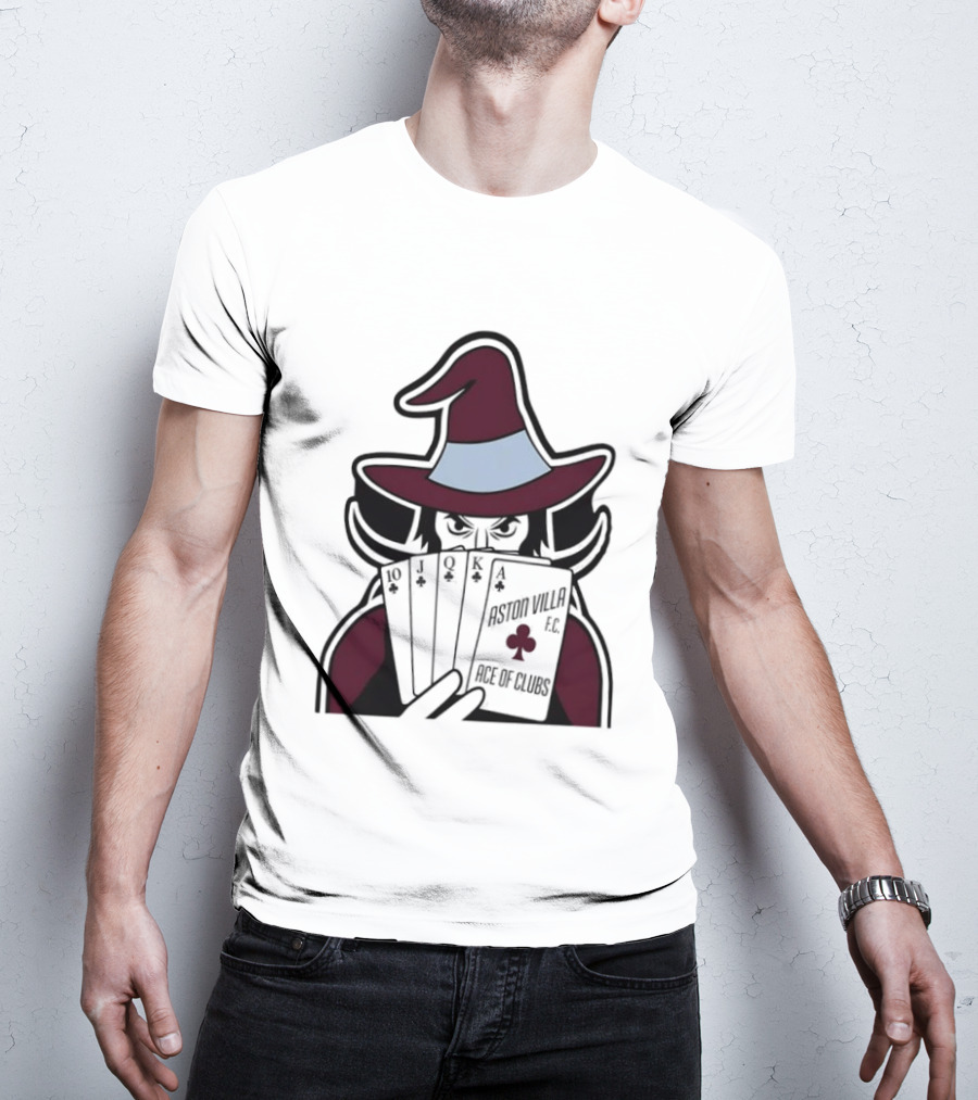 Aston Villa FC Ace Of Clubs Witch Playing Cards T-Shirt
