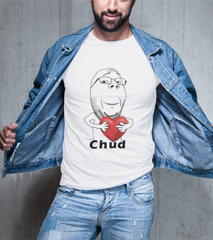 Chud Guy Chudjak Holding Red Heart Sketch T-Shirt