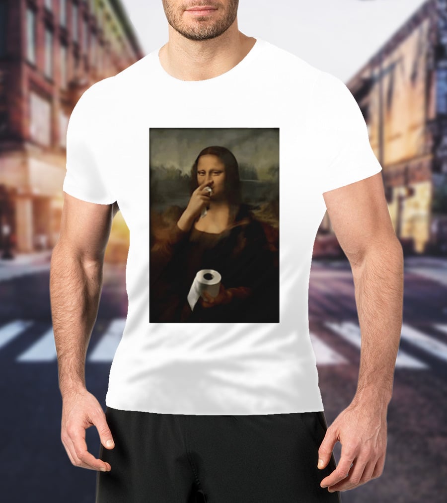Mona Luisa Toilet Paper Painting Meme T-Shirt