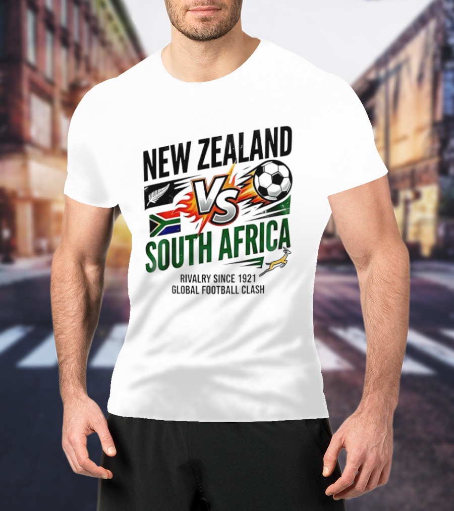 New Zealand Vs South Africa Global Football Clash Rivalry Since 1921 T-Shirt